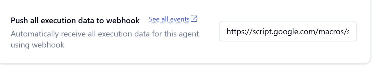 Paste the Web App URL into the webhook field