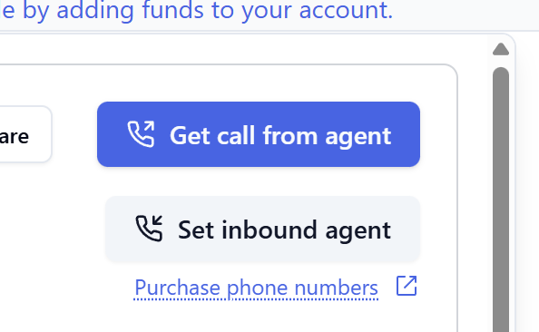 Start a test call from the agent