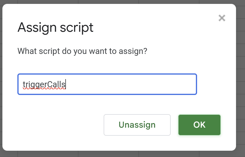 Enter the triggerCalls function name