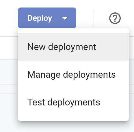 Deploy script as Web App